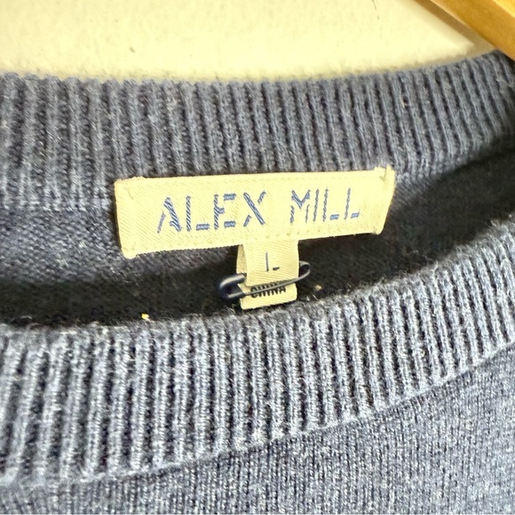 Alex Mill Merino Wool & Cotton Sweater Size Large Navy Blue - Picture 5 of 6